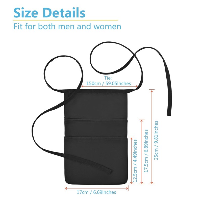 tsmyp Hip pouch apron Black Waitress Waiter Server Short Aprons