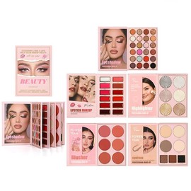 55 color glitter pink sequins stage makeup palette fifth floor eye shadow book Eyeshadow Set Eyeshadow Swatches