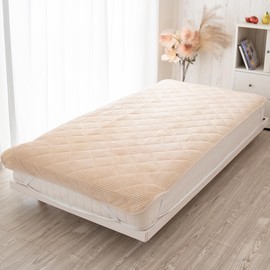 Sylphyz Mattress Pad, Warm, Single, 39.4 x 80.7 inches (100 x 205 cm), Fluffy Stripe, Antibacterial, Deodorizing, Stylish, Flannel, Washable, Beige