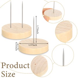 Threehoney 12 Pcs Crochet Doll Stand Wooden Knitted Doll Display Stand Single Double Steel Needle Doll Holder Felting Animal Doll Toy Wooden Base Support Action Figure Stand