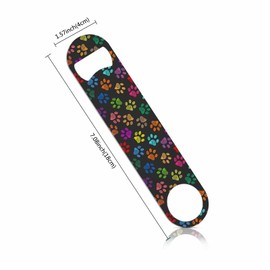 TASDANA Colorful Paw Prints Stainless Steel Bottle Opener Hand Drawn Cat Dog Foot Prints Cartoon Cute Flat Beer Bottle Opener Keychain for Home Kitchen Bar Restaurant Party Birthday Gift