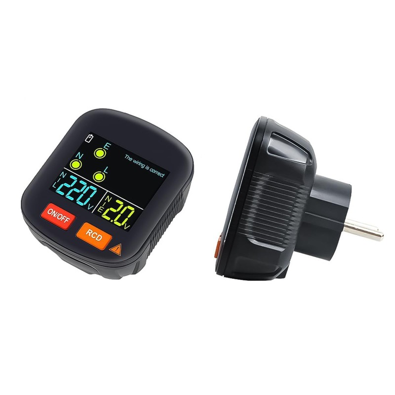 Namvo Digital Full Screen Socket Tester, Mains Socket Tester with