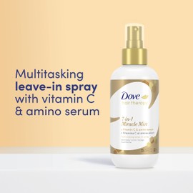 Dove Hair Therapy 7-in-1 Hairspray for Visibly Damaged Hair Miracle Mist + Vitamin C Leave-in Spray to Strengthen and Nourish 7.5 oz