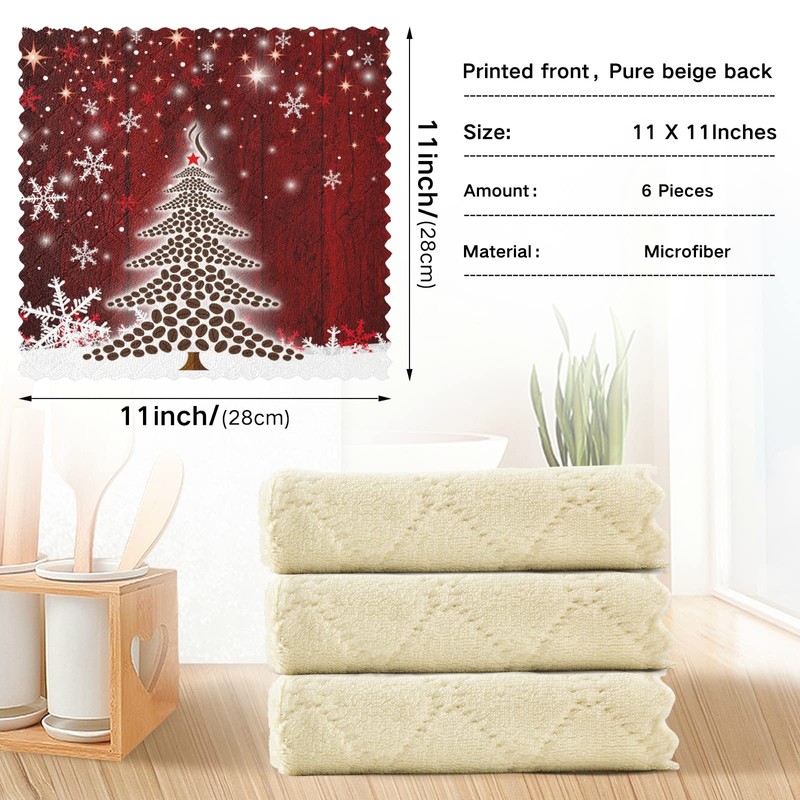 Paquete de 6 toallas de cocina reutilizables para árbol de