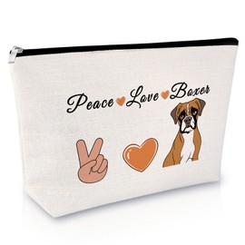 Boxer Dog Gift Makeup Bag Funny Boxer Dog Lover Gifts for Women Boxer Owner Gift Cosmetic Bag Boxer Dog Themed Gift Christmas Birthday Gifts for Pet Sister Boxer Mom Dog Lover Travel Toiletry Bag