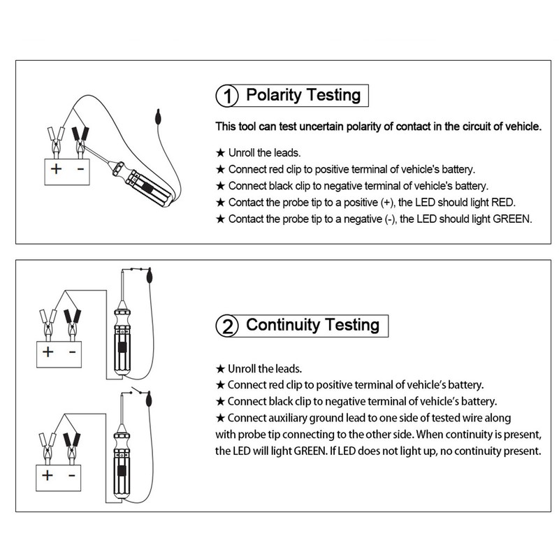 DY18 Car Electric Circuit Tester 12/24V DC 10A Overload Protection