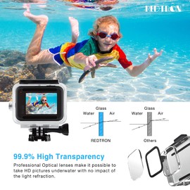 REDTRON Waterproof Housing Case for GoPro Hero 8, 60M Diving Protective Housing Shell for Gopro Hero 8 Black Action Camera, Underwater Waterproof Protective Case