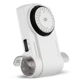 REV Zeitschaltuhr Twintime - mechanische Schaltuhr für die Steckdose, 96 Zeiten/Tag, 1800W, weiß