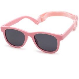 BOBLUEON Flexible Polarized Infant Baby Sunglasses with Strap for Newborn Toddler Boys Girls Age 0-24 Months