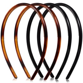 FRCOLOR Women's Hair Band with Comb Hair Band Plastic Comb Headband Bangs Hair Arrangement Hair Accessories Office Set of 4