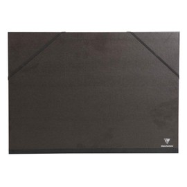 Clairefontaine Kraft Verge 44700C Portfolio Folder with Elasticated Spine 30 mm DIN A4 Inside 24 x 32 cm Outer 26 x 33 cm Black