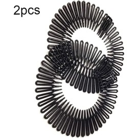 Stretch Hair Comb, 2Pcs Flexible Plastic Circle Comb Full Circular Tooth Headbands Sports Hair Accessories, Sports Hair Accessories