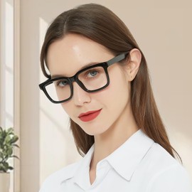 WEMOOTANTS High Magnification Power Reading Glasses 5.0 for Women Square Readers 100 125 150 175 200 225 250 275 300 350 400 500 600 (Classic Black 5.00)