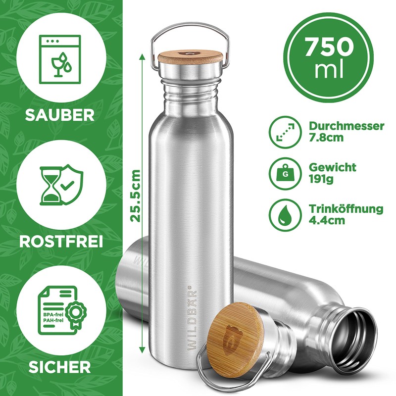 Wildbär Perfect Stainless Steel Bottle, 750 ml