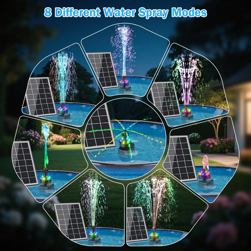 GAIZERL Solar Fountain Pump with Adjust Glass Panel, Upgrade 3.5W