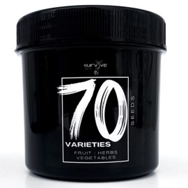 Survive Seed Co. #1 Set of 70 Survival Vegetable Seeds Garden Kit Over 11,900 Seeds Non-GMO and Heirloom, Great for Emergency Bugout Survival Gear Seeds for Planting Vegetables and Fruits Herbs - Survive Seed Co.