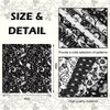 Whaline 60Pcs Flower Cotton Fabric Bundles Black White Floral Fat
