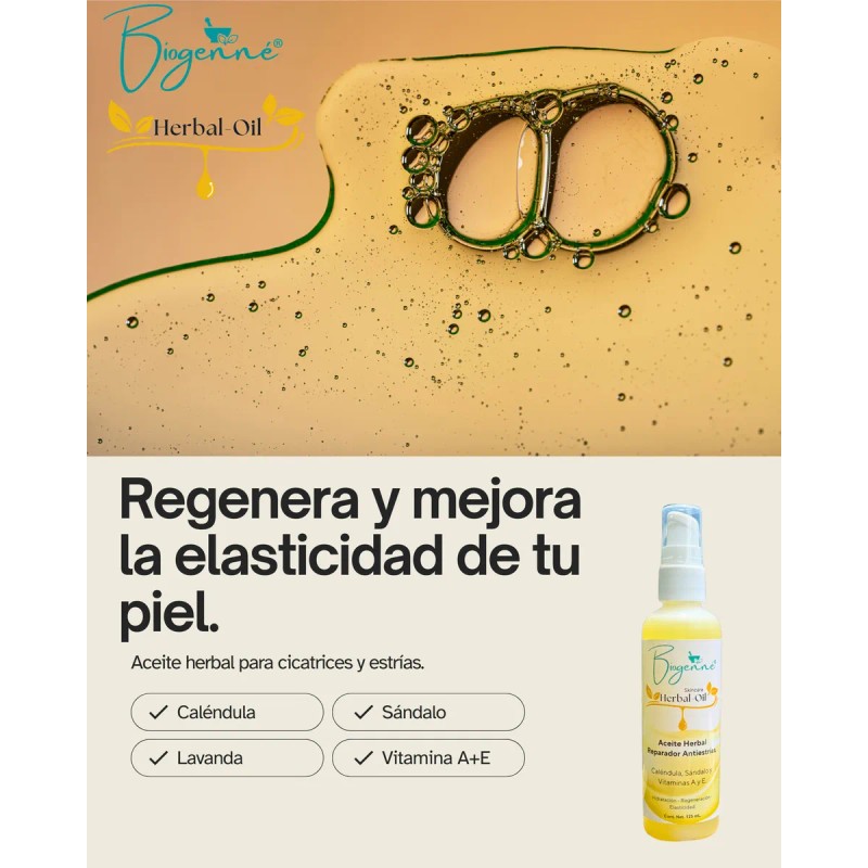Aceite Regenerador De Cicatrices Y Estrías Calendula 125 Ml Hierbas