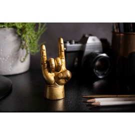 Luckies of London | Gold Ornaments for Desk Decor | Mini Ring Holder for Jewelry | Rock N Roll Desk Accessories for Men | Gifts for Him | Office Accessories & Office Gifts for Dad | Desk Decorations
