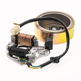 Onegercn ATV Quad Stator Ignition Magneto Stator Flywheel Rotor Kit Magneto Plate Fits For 50cc 70cc 90cc 110cc 125cc Chinese 2 Coil Taotao Go Kart By OTOHANS AUTOMOTIVE