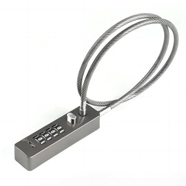 Tcyoatoa Cable Locks with Combination, 23-3/5 Inches Braided Steel Locking Cable with Resettable Code for Outdoor Fence Gate, Bikes, Lockers, Wardrobes (Gun-Grey)