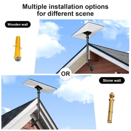 Starlink Gen 3 Mount – 360° Adjustable Starlink Pole Mounting Kit with Gen3 Pipe Adapter, 24" Long Wall Mount Bracket for Standard V3 Satellite Internet Kit, Star-Link Pole Mount for Roof