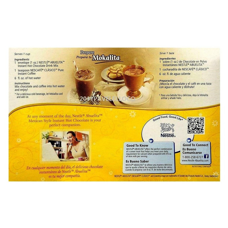 NESTLE Abuelita Mexican Style Instant Hot Chocolate Mix, 8 Count,