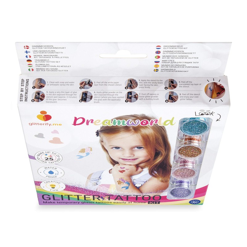 Traumwelt - Temporary Glitter Tattoo Set for Girls for Kids