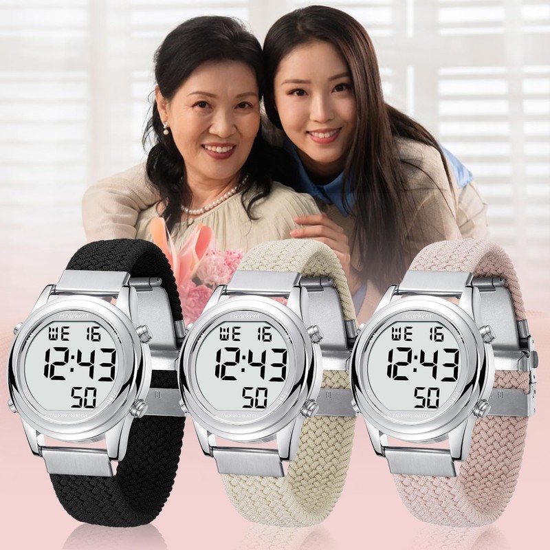 Ladies voice watch, Japanese voice broadcasting time and date, LCD