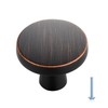 Ravinte 15 Pack Solid Single Hole Kitchen Round Cabinet Knobs
