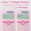 Rudnia Scientific Calculators,Rudnia Pink Solar Calculators with 4-line Display,10+2 Digits