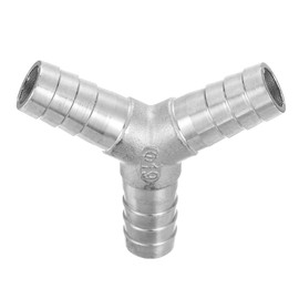 sourcing map 3/4" Y Shape Hose Barb Pipe Fitting, 304 Stainless Steel 3 Way Pipe Hose Pipe Fitting Adapter for Vacuum Systems, Industrial Pipe Connections, Silver