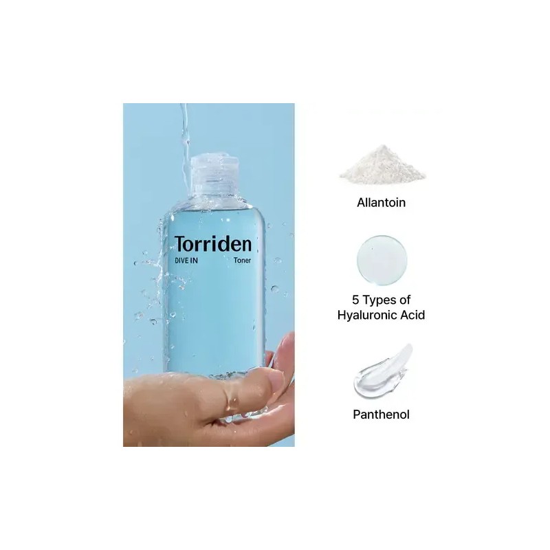 Torriden Dive In Tónico Facial Hidratante Ácido Hialurónico 300ml