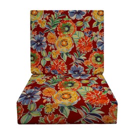 RSH DECOR: Deep Seating Chair Cushion Set | 23” x 24” Seat | All-Weather Spun Fabric | Outdoor Foam Cushion Set for Patio Furniture | Colsen Berry