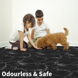 Art3d Peel and Stick Floor Tile, 30-Pack 12 x 12in. Covers 30 Sq.ft, Waterproof Vinyl Flooring Tiles Self Adhesive for Kitchen, Bathroom & Bedroom - Dark Marble