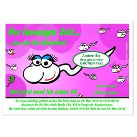 Modern Birthday Invitations 18 20 25 30 40 with Saying - Cool Funny Change Your Desired Text - Size 17 x 12 cm - 40 Cards