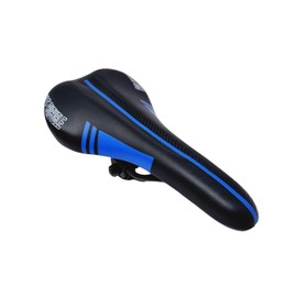 Montegrappa Eco Leather Saddle with Foam/Gel Inner for Trekking Cross MTB Road Bike, Black Blue