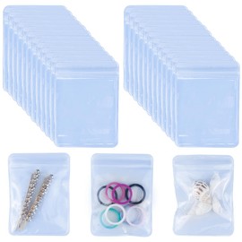 DOERDO 100Pcs Self Seal Plastic Pack Zipper Lock Bags Clear Jewelry Anti Oxidation Zipper Bag Plastic Bags for Packaging Jewelry Earrings Rings, 3.5x5.1 Inch
