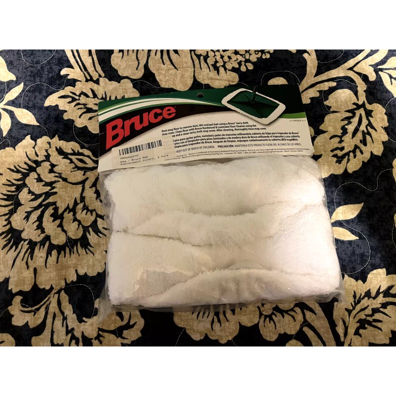 Bruce 2 Reusable Replacement Terry Cloth Mop Covers for Mop