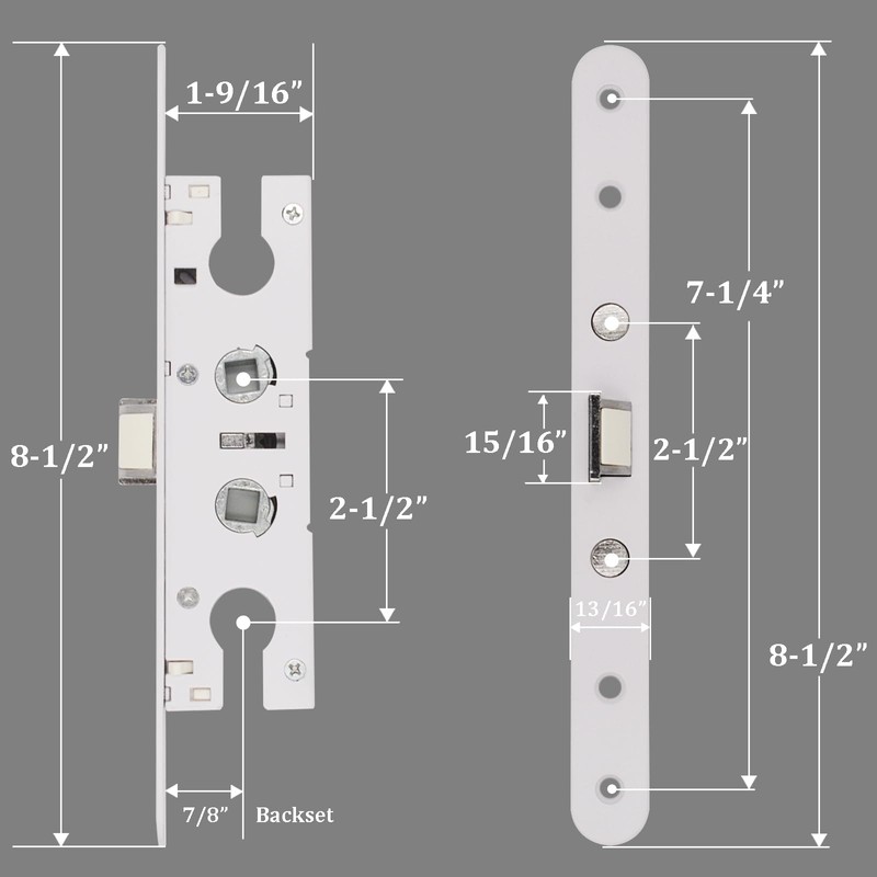 Eockatoo 2 Point Bolt Mortise Lock Body Replacement Parts Fit