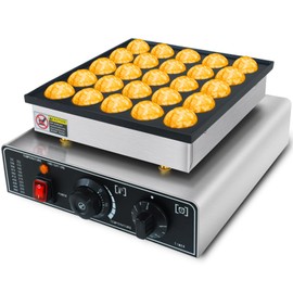 KOOTEN Mini Dutch Pancake Maker, Commercial Electric Pizzelle Maker, 110V Mini Pancakes Machine with Timer, 25pcs Muffin Waffle Maker for Restaurant and Home