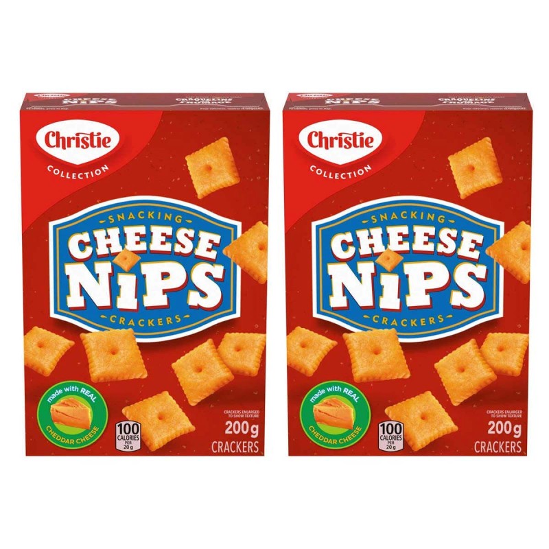 Christie Cheese Nips Cheddar Baked Snack Crackers, 200g/7.05oz, 2-Box