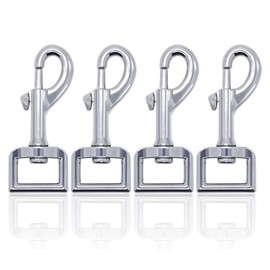 Dog Lead Clips Dog Lead Clasp Heavy Duty Dog Lead Snaps Hooks Swivel Snap Hooks Trigger Clip Trigger Snaps Sliver base interior width 3/4" 4pcs