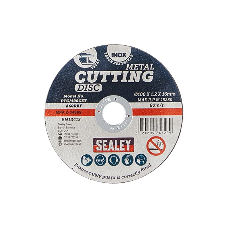 Sealey PTC/100CET Cutting Disc Ø100 x 1.2mm 16mm Bore