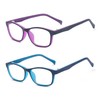 ALWAYSUV 2 Pack Boys Girls Blue Light Blocking Glasses Square