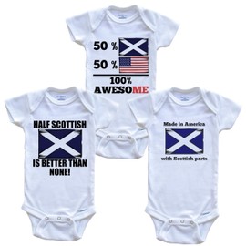 Scottish American Baby Bodysuit Bundle (3 Piece Set), 18 Months White