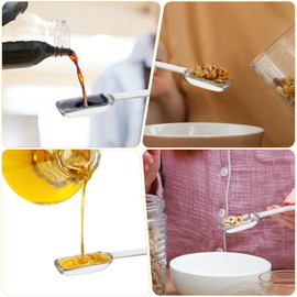 Ouligay 2 Pcs Teaspoon,Stainless Steel Measuring Spoon,Long Handle Table Spoons,Tablespoon Measuring for Tea Coffee Soup Sugar(1/3 Tbsp | 5 Ml |5 Cc| 1/6 Oz）