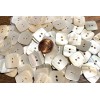 Unbranded 6 Fabulous Iridescent Cream Square River Pearl MOP Buttons