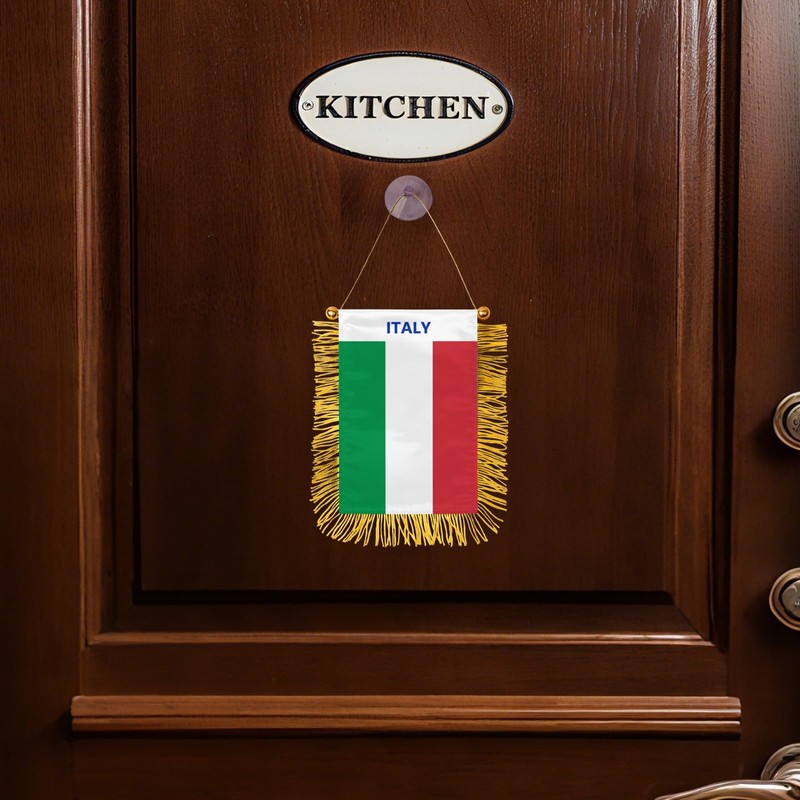 Italy Fringy Hanging Flag Double Sided Small Mini Italy Flag