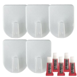 Compact Hook for Wallpaper, Medium (Load Capacity: 2.2 lbs (1 kg) (White, 5 Sets)